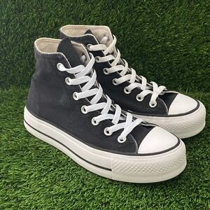 Converse Platform Black Canvas Hi Top 560845F Women's Size 6 Chuck Taylor
